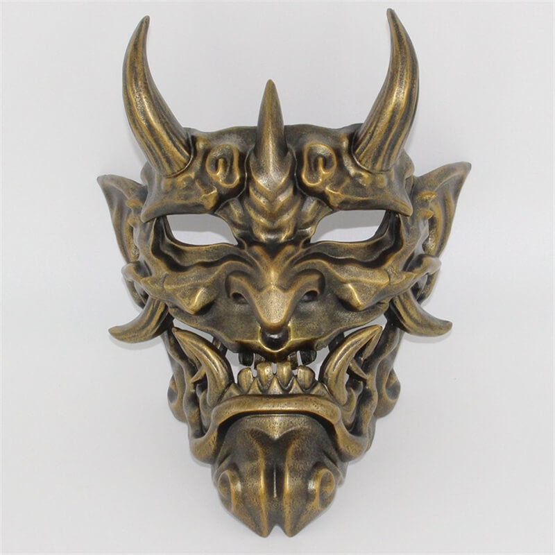 Hannya Oni Cosplay Resin Cast FaceMask02 gold| Gthic.com