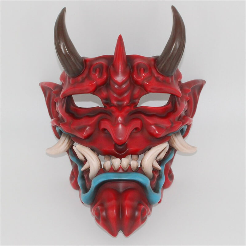 Hannya Oni Cosplay Resin Cast FaceMask01 red| Gthic.com