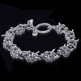 Hannya Oni Mask Sterling Silver Bracelet01 | Gthic.com
