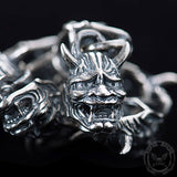 Hannya Oni Mask Sterling Silver Bracelet03 | Gthic.com