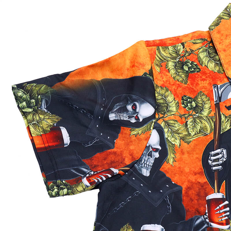 Hawaii drink bier polyester schedel shirt