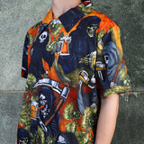 Hawaii-Getränk-Bier-Polyester-Totenkopf-Shirt