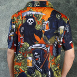 Hawaii-Getränk-Bier-Polyester-Totenkopf-Shirt