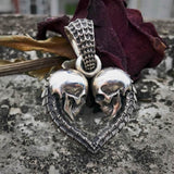 Heart Shaped Skull Sterling Silver Pendant 01 | Gthic.com