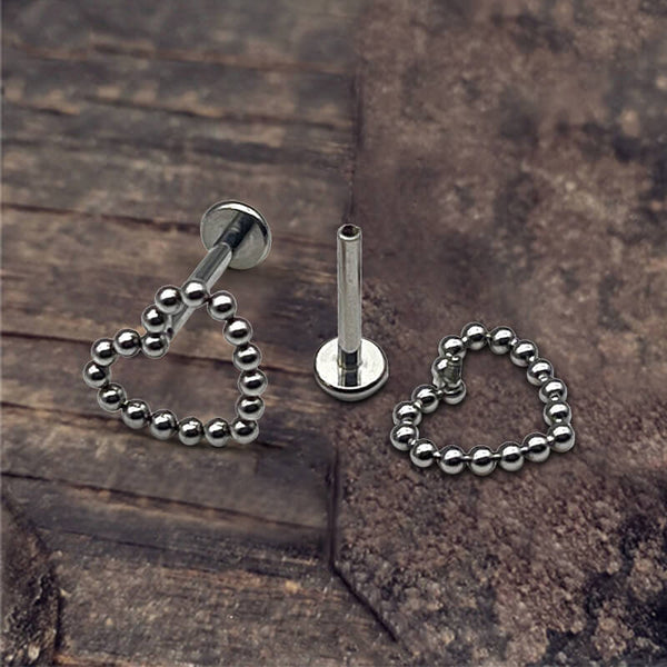 Heart Shaped Titanium Lip Ring Studs | Gthic.com