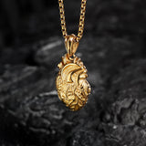 Heart Stainless Steel Open Necklace 04 Gold | Gthic.com