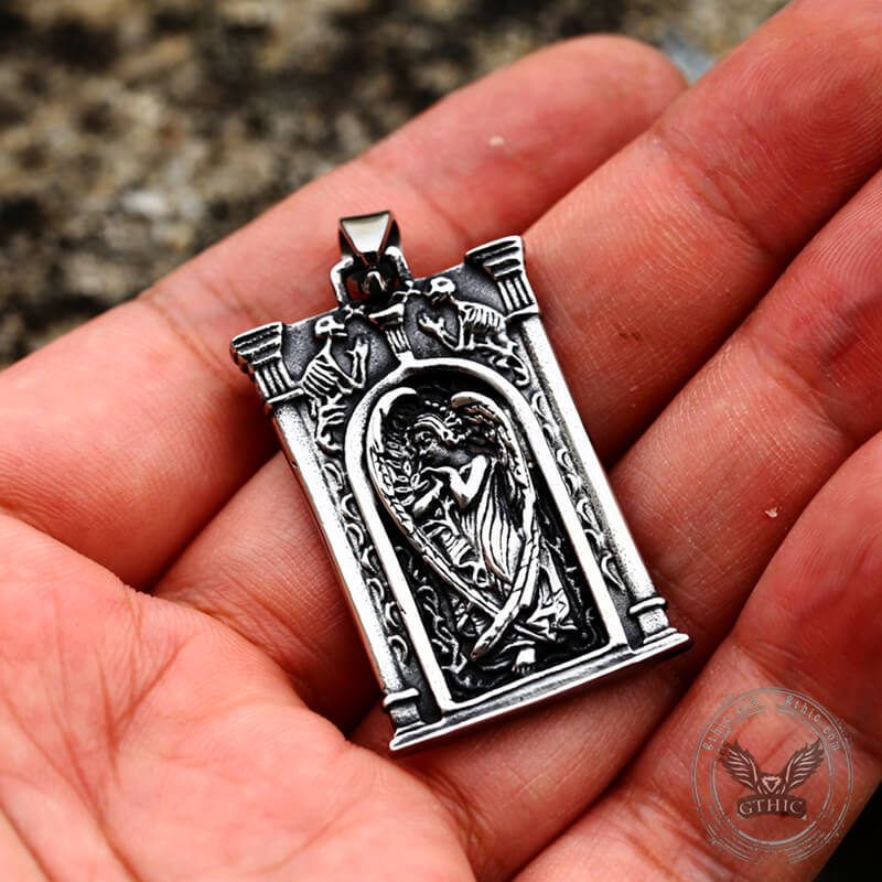 Heaven's Gate Angel Stainless Steel Pendant | Gthic.com