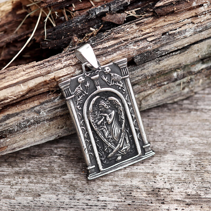 Heaven's Gate Angel Stainless Steel Pendant | Gthic.com