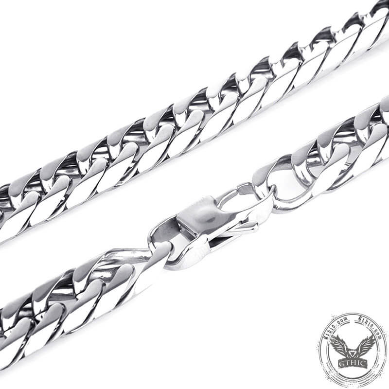 Heavy Polished Cuban Link Chain Stainless Steel Men's Necklace | Gthic.com