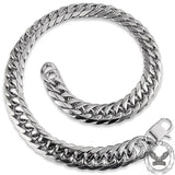 Heavy Polished Cuban Link Chain Stainless Steel Men's Necklace | Gthic.com