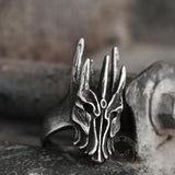 Helm of Sauron Stainless Steel Ring 03 | Gthic.com