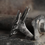 Helm of Sauron Stainless Steel Ring 05 | Gthic.com