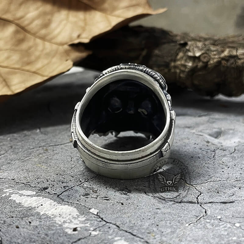 Bague en argent sterling tête de mort casque