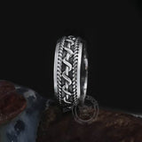 Hemp Cable Pattern Stainless Steel Retro Ring 04 | Gthic.com