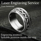 Hemp Cable Pattern Stainless Steel Retro Ring