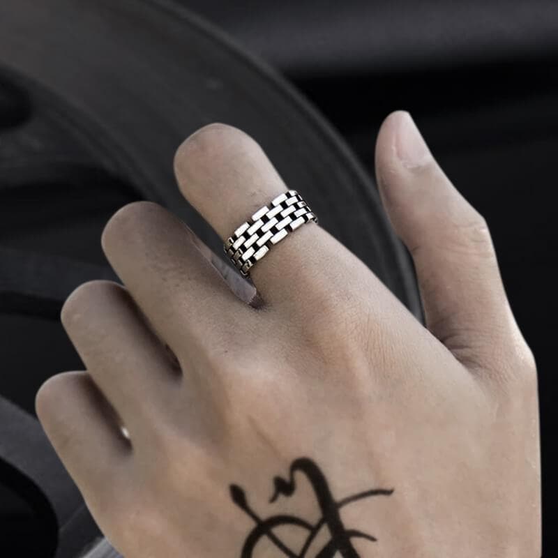 Hollow Chain Stainless Steel Ring