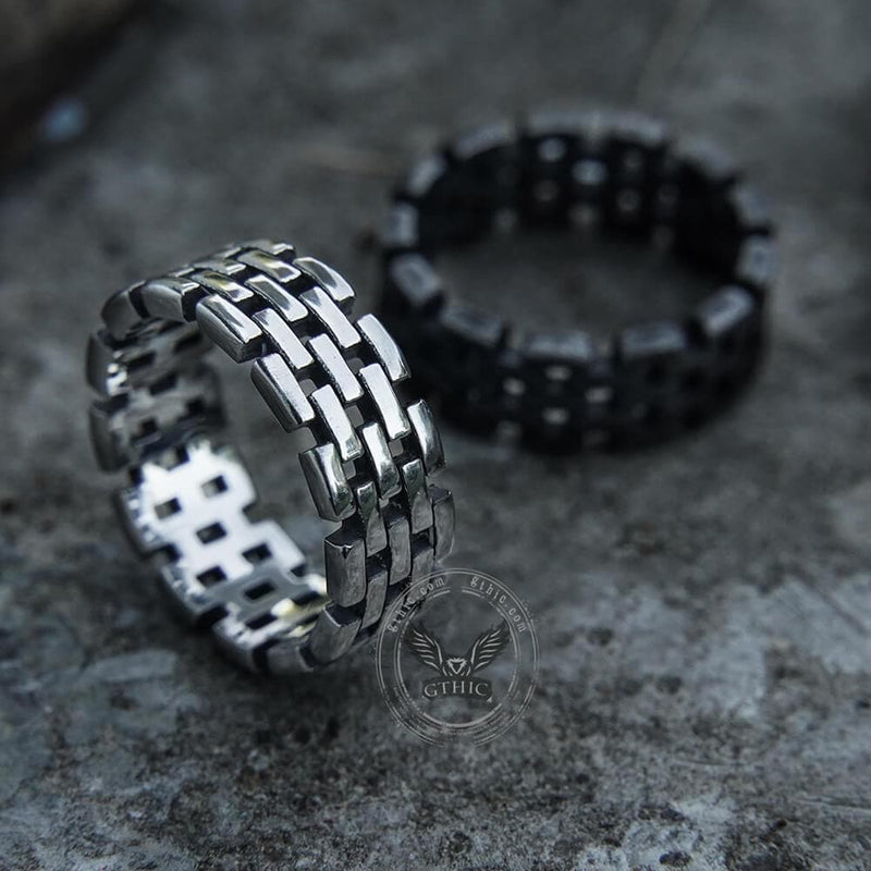 Hollow Chain Stainless Steel Ring 05 | Gthic.com