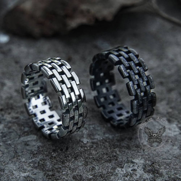 Hollow Chain Stainless Steel Ring 01 | Gthic.com