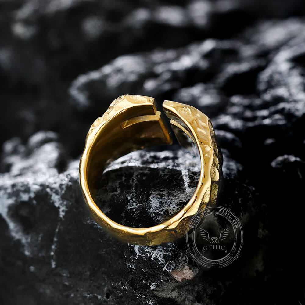 Hollow Cross Stainless Steel Ring