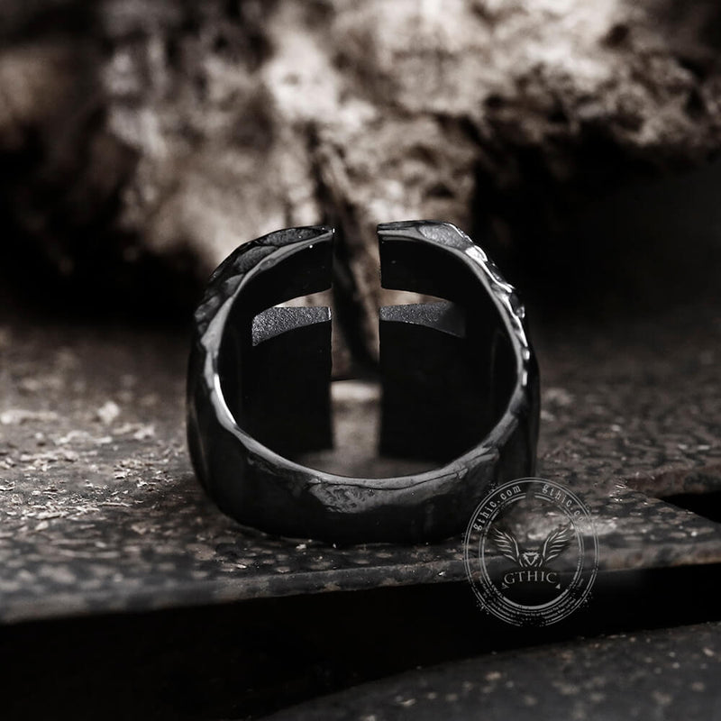Hollow Cross Stainless Steel Ring | Gthic.com