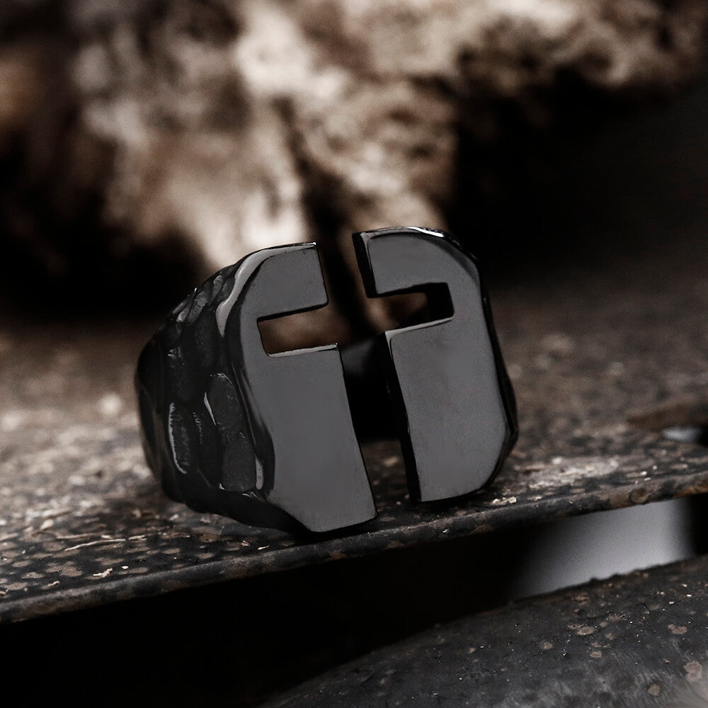 Hollow Cross Stainless Steel Ring | Gthic.com