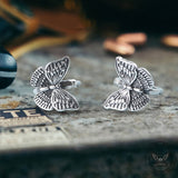 Hollow Out Butterfly Sterling Silver Huggie Earrings