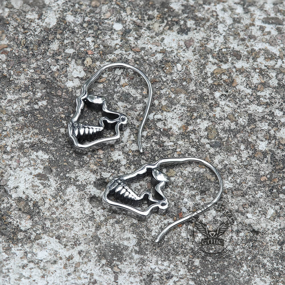 Hollow Skull Stainless Steel Earrings