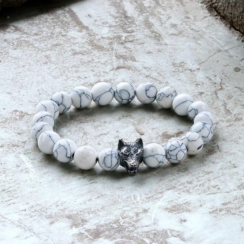Howling Wolf Turquoise Bead Bracelet | Gthic.com