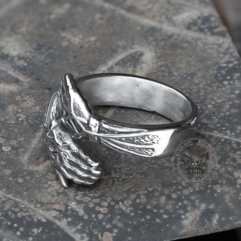 Hugging Hands Stainless Steel Ring