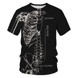 Human Ribcage Polyester Skull T-shirt 01 | Gthic.com