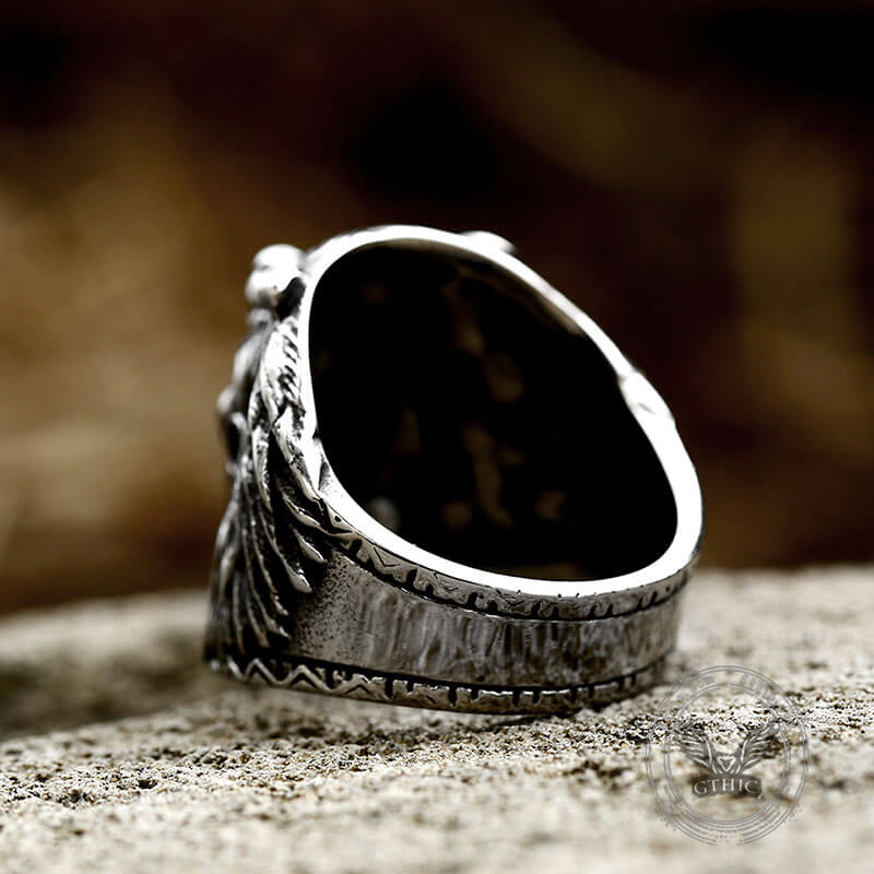 Indian Chief Stainless Steel Tribal Ring