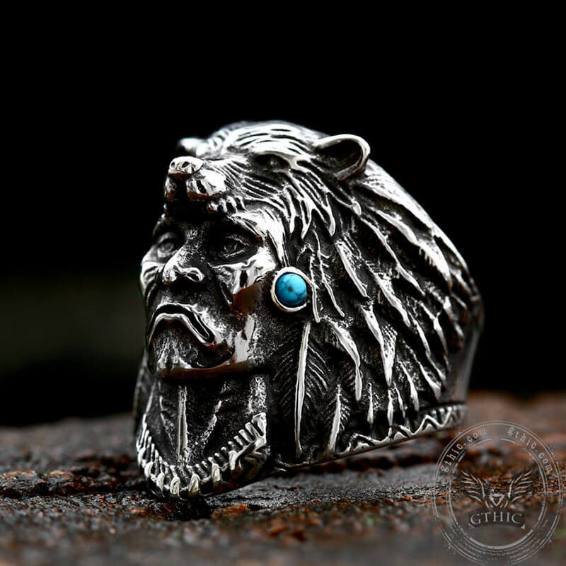 Indian Chief Stainless Steel Tribal Ring