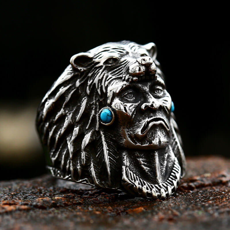 Indian Chief Stainless Steel Tribal Ring