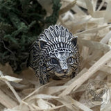 Indian Native Cat Sterling Silver Ring