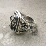 Indian Portrait Sterling Silver Ring