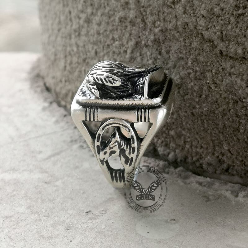 Indian Portrait Sterling Silver Ring