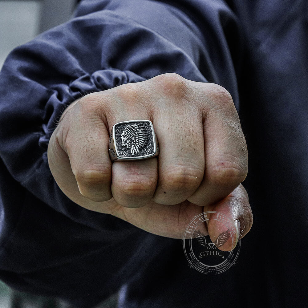 Indiase RVS Skull Ring