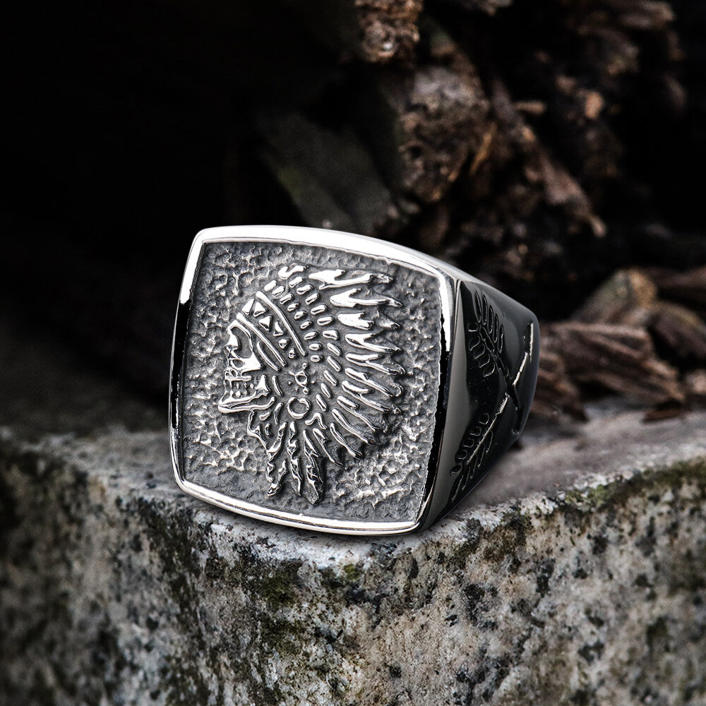 Indian Stainless Steel Skull Ring 01 | Gthic.com