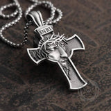 INRI Christian Cross Pure Tin Necklace 03 | Gthic.com