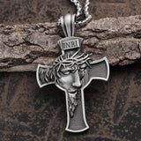INRI Christian Cross Pure Tin Necklace 01 | Gthic.com