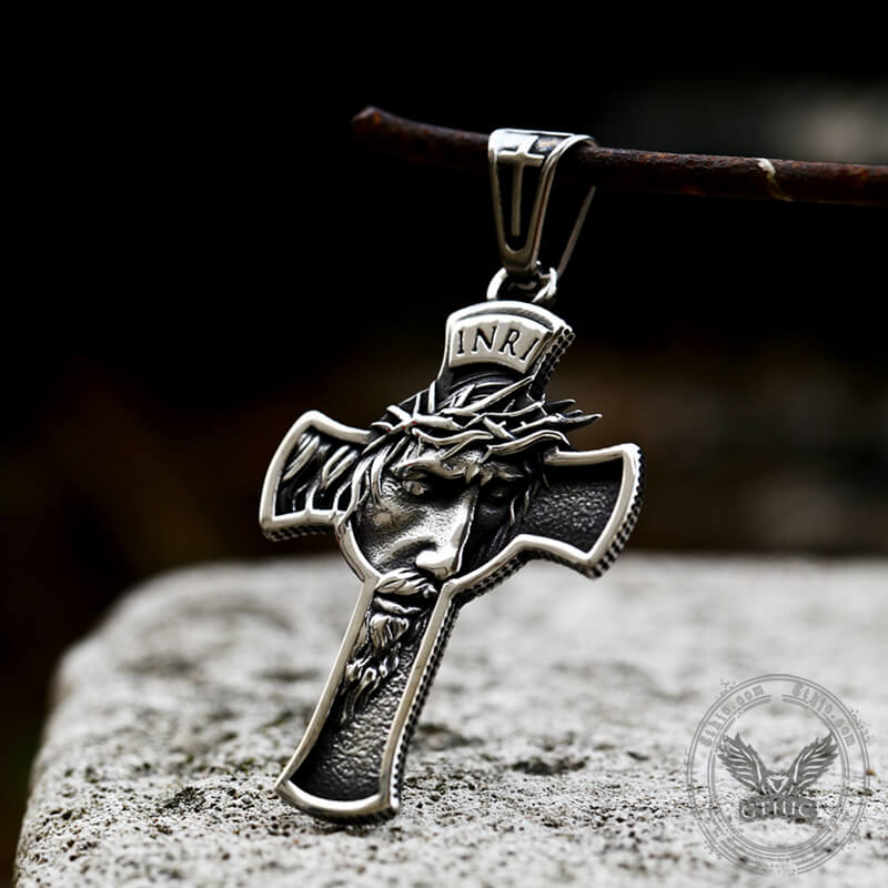 INRI Christian Cross Pure Tin Necklace – GTHIC