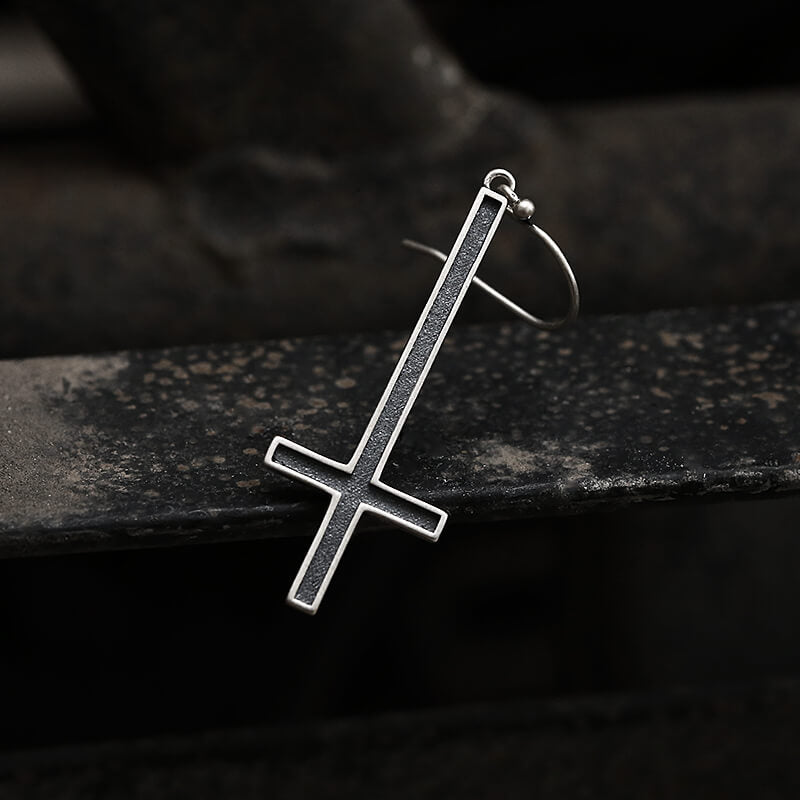 Upside Down Cross Pendant Real 925 Silver
