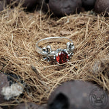 Iris Inlaid Gemstone Sterling Silver Crown Engagement Ring | Gthic.com