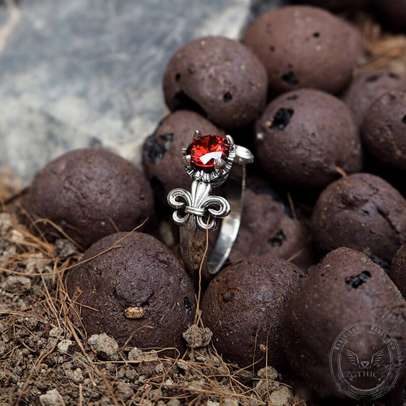 Iris Inlaid Gemstone Sterling Silver Crown Engagement Ring | Gthic.com