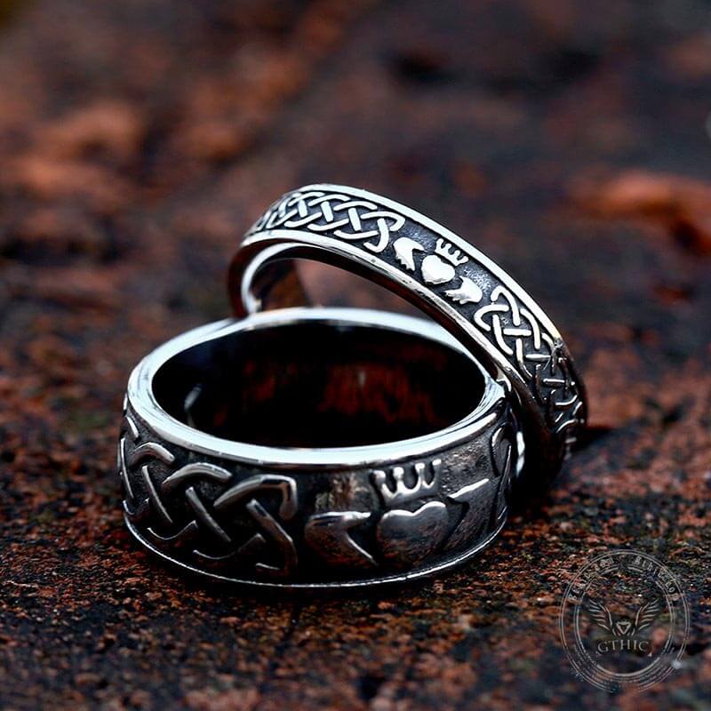 Irish Claddagh Stainless Steel Viking Ring | Gthic.com