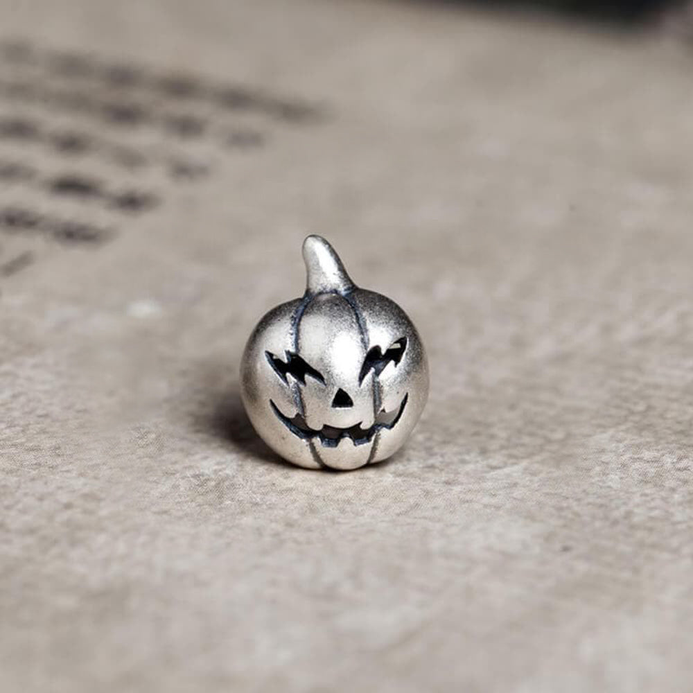 Jack-O'-Lantern Sterling Silver Stud Earrings | Gthic.com