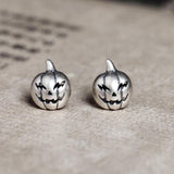 Jack-O'-Lantern Sterling Silver Stud Earrings | Gthic.com