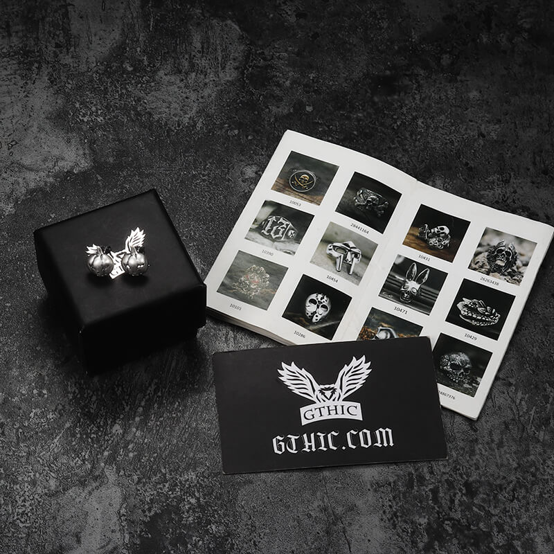 Jack-O'-Lantern Sterling Silver Stud Earrings