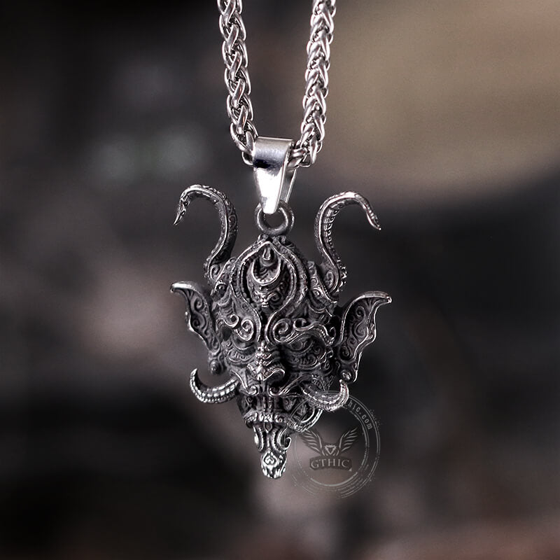 Japanese Demon Oni Stainless Steel Pendant | Gthic.com