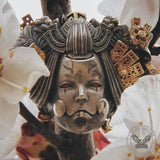 Japanese Geisha Sterling Silver Skull Ring